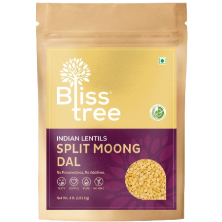 Case of 8 - Bliss Tree Split Moong Dal - 4 Lb (1.81 Kg)