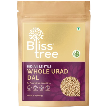 Case of 8 - Bliss Tree Whole Urad Dal - 4 Lb (1.81 Kg)