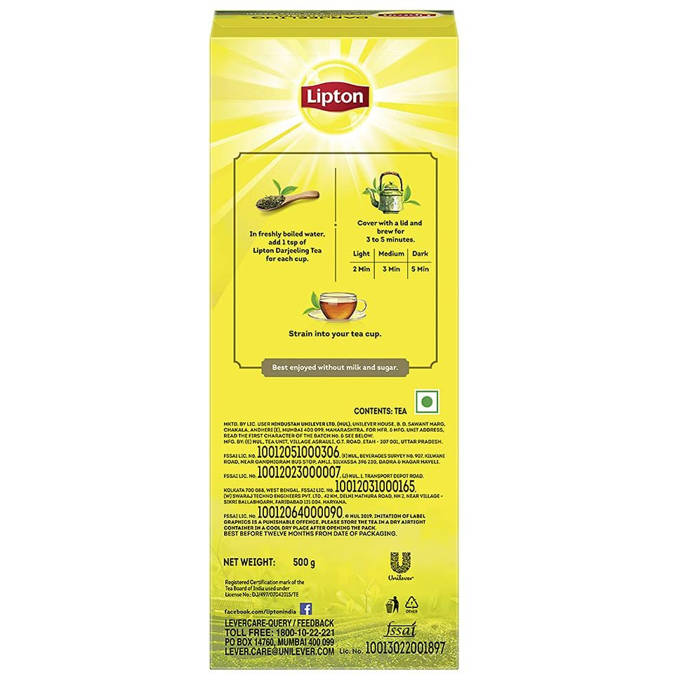 Lipton Darjeeling Long Leaf Tea - 500 Gm (17.63 Oz)