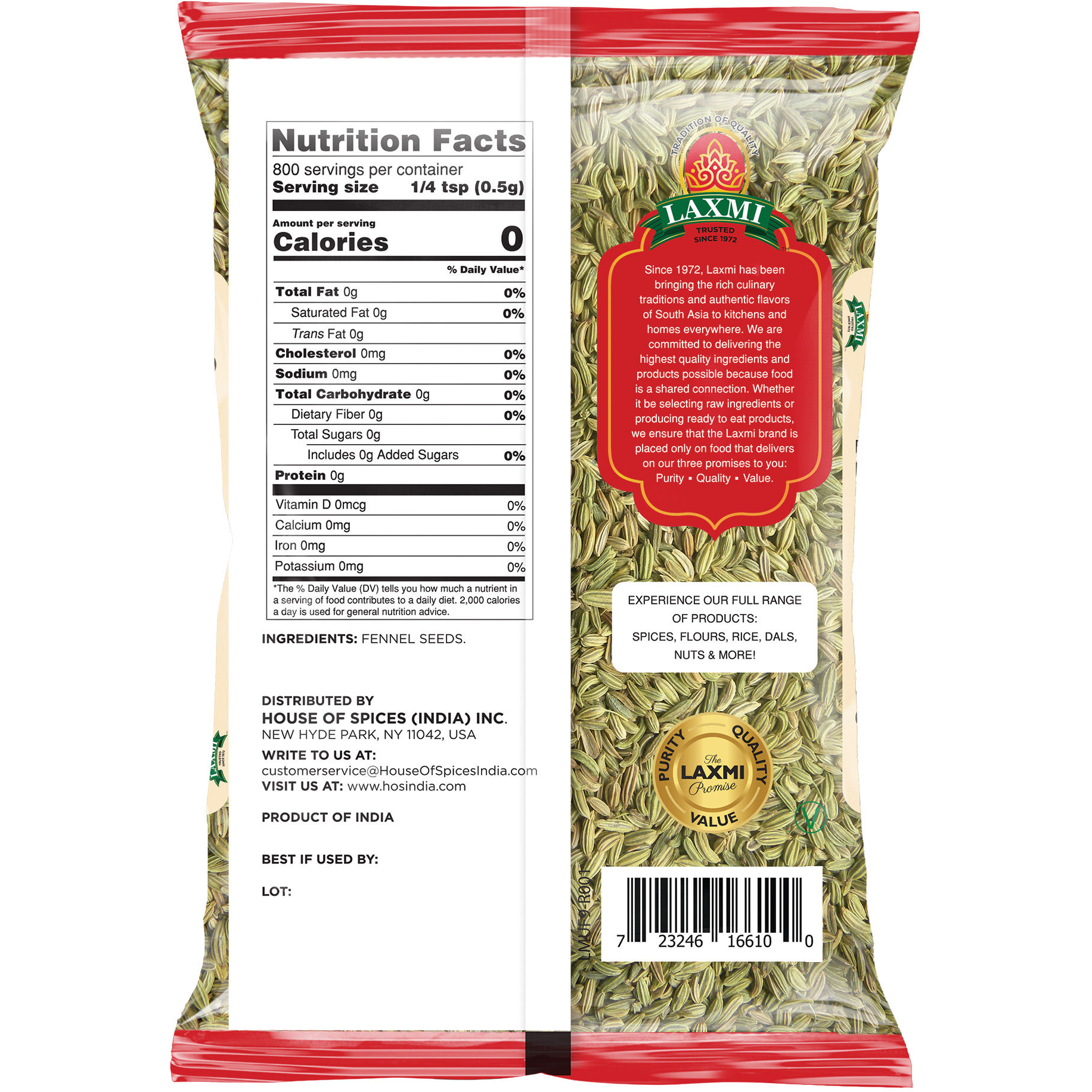 Laxmi Fennel Seeds - 14 Oz (400 Gm)