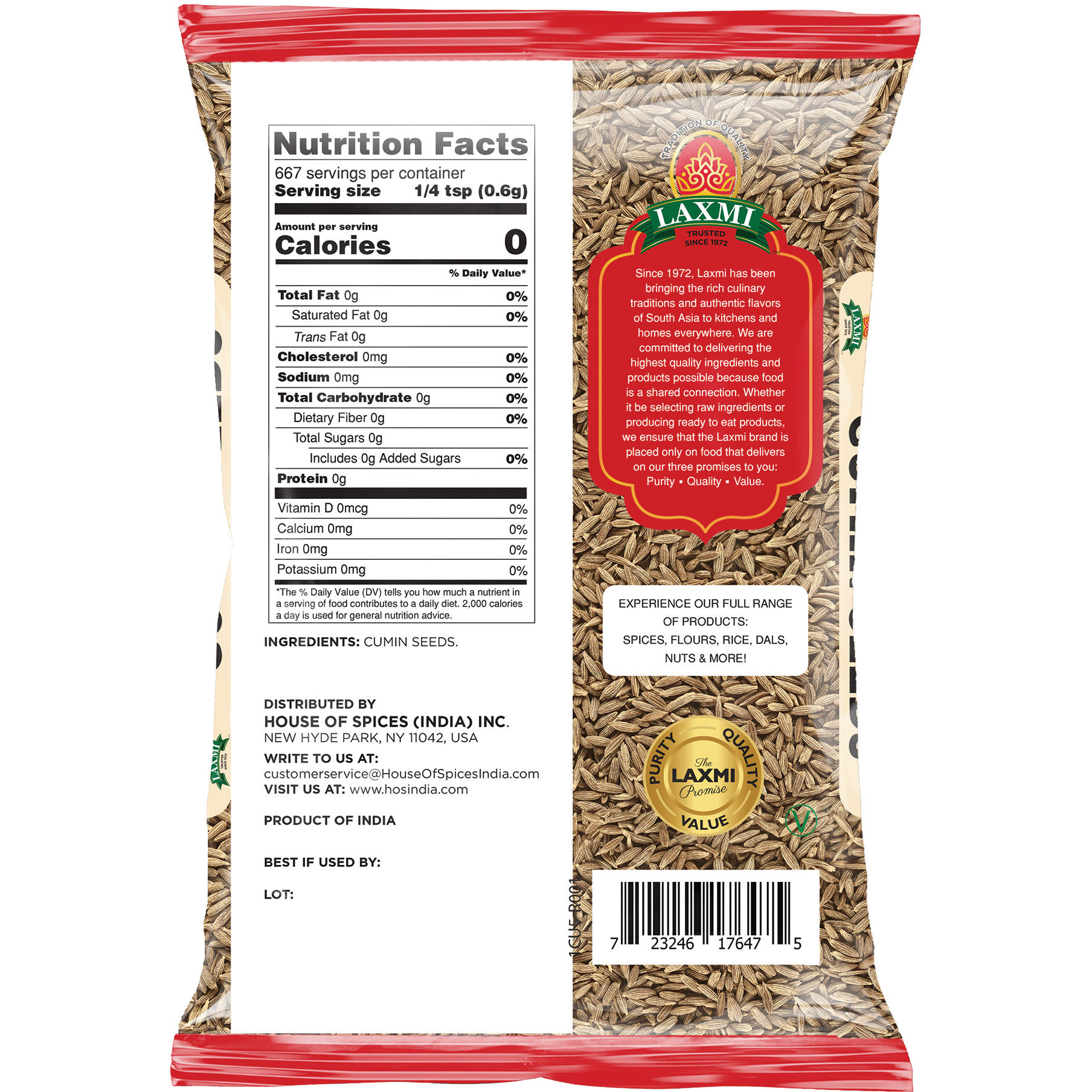 Laxmi Cumin Seeds - 14 Oz (400 Gm)