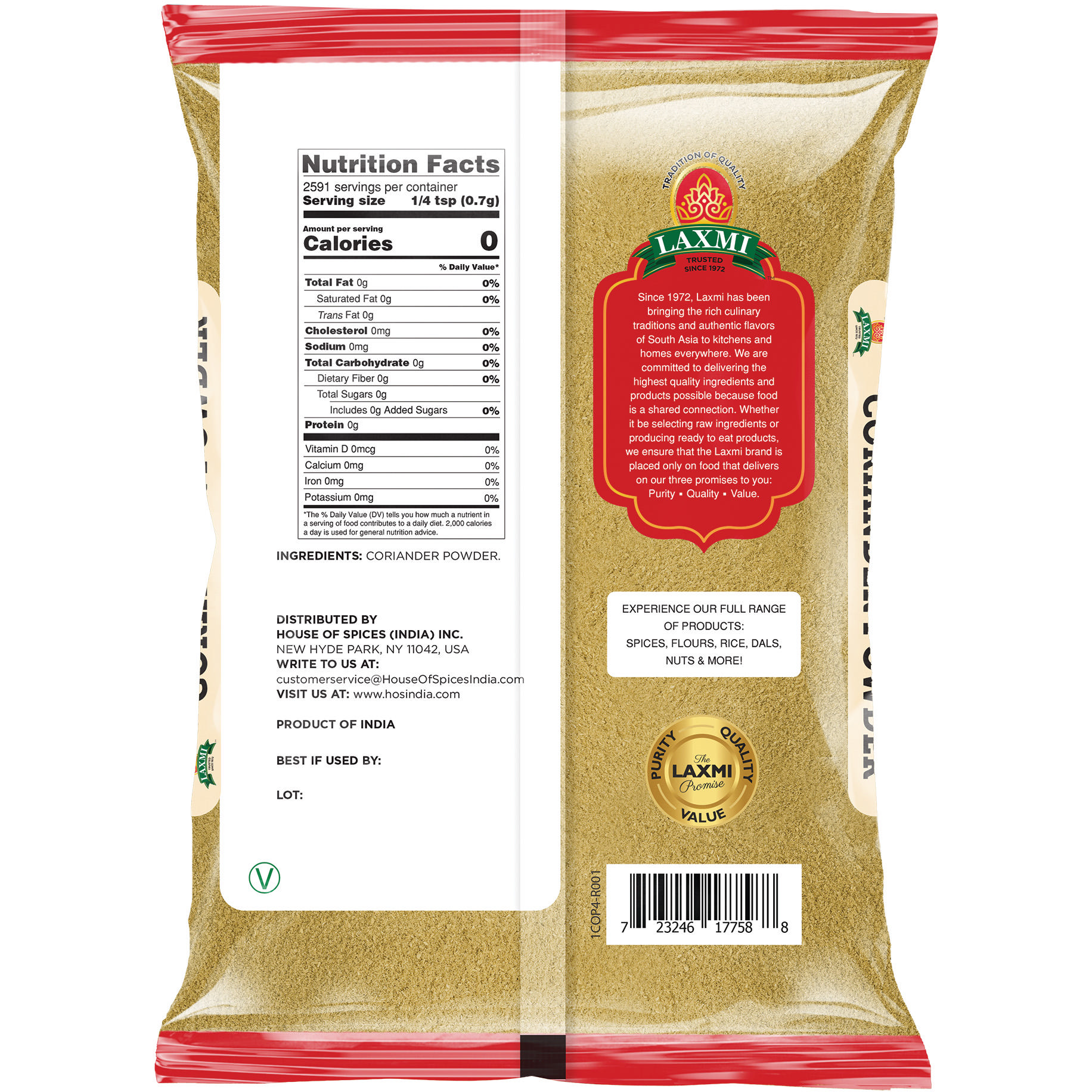 Laxmi Coriander Poder - 4 Lb (1.81 Kg)