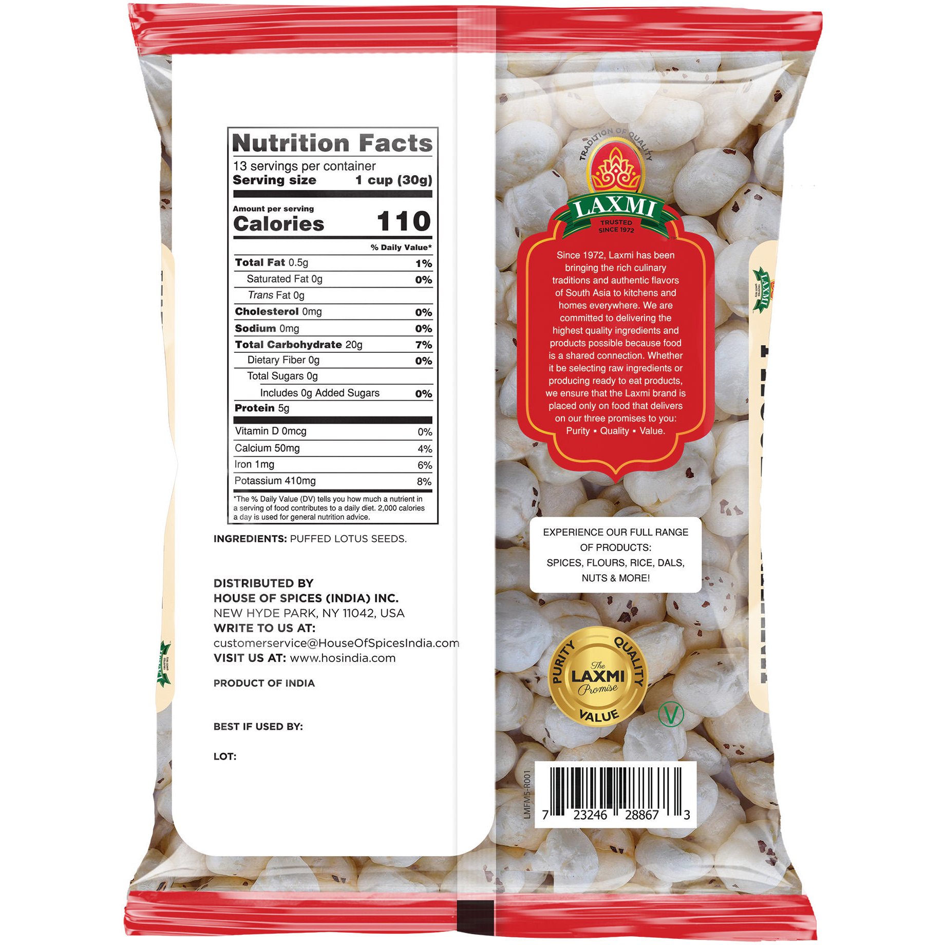 Laxmi Phool Makhana - 400 Gm (14 Oz)