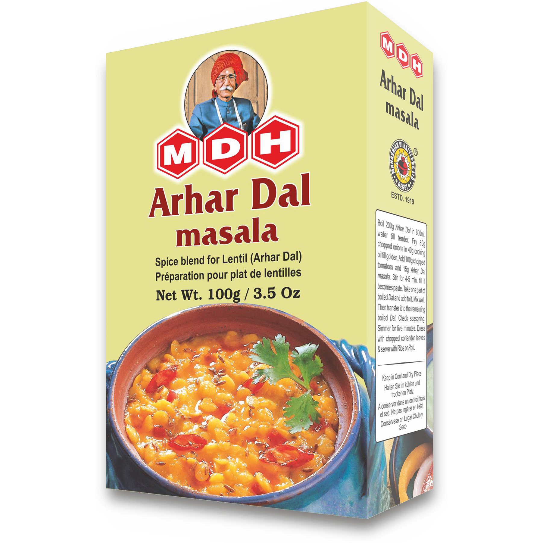 MDH Arhar Dal Masala Spice Blend for Lentil - 100 Gm (3.5 Oz)