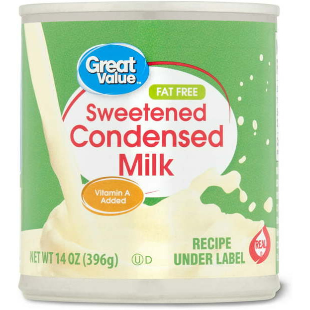 Case of 4 - Great Value Fat Free Sweetened Condensed Milk - 14 Oz (396 Gm)