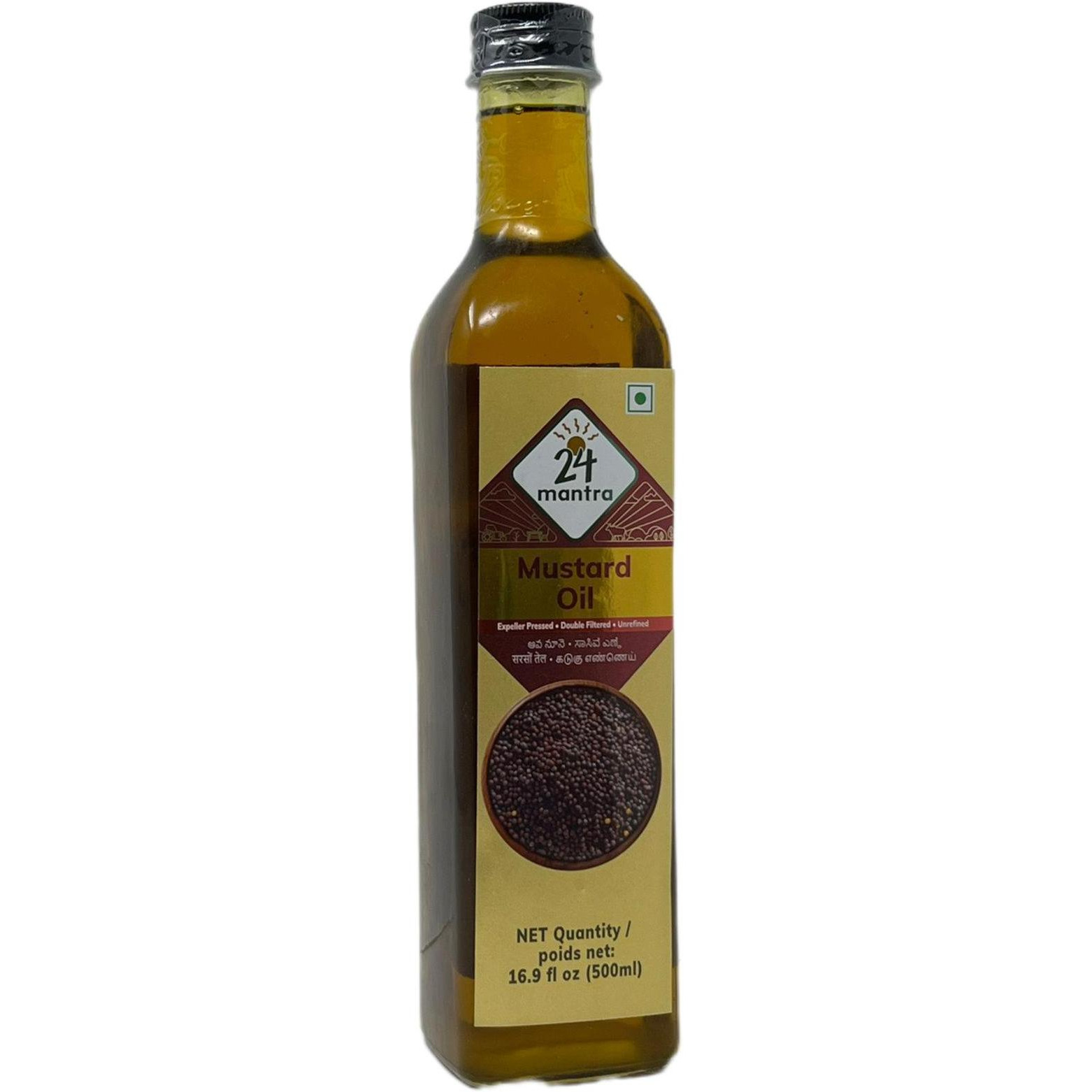 Case of 12 - 24 Mantra Mustard Oil - 16.9 Fl Oz (500 Ml)