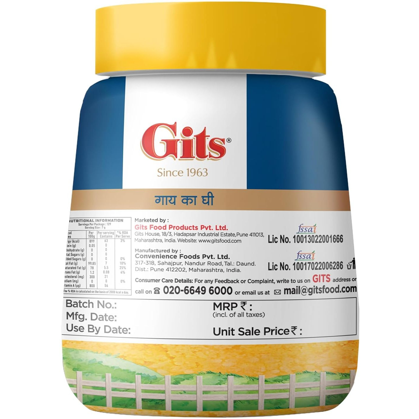 Gits Cow Ghee - 1 L (905 Gm)
