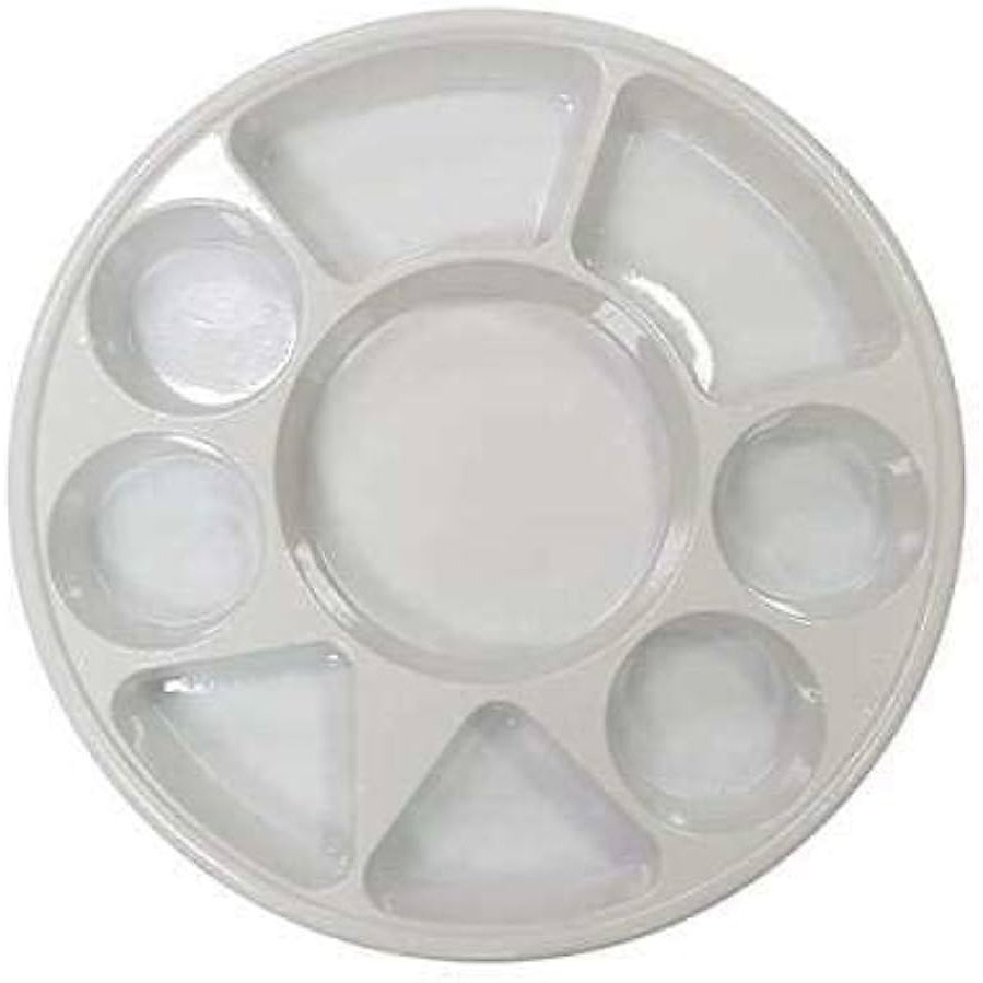 Plastic 9 Compartment Round Plates - 25 Ct