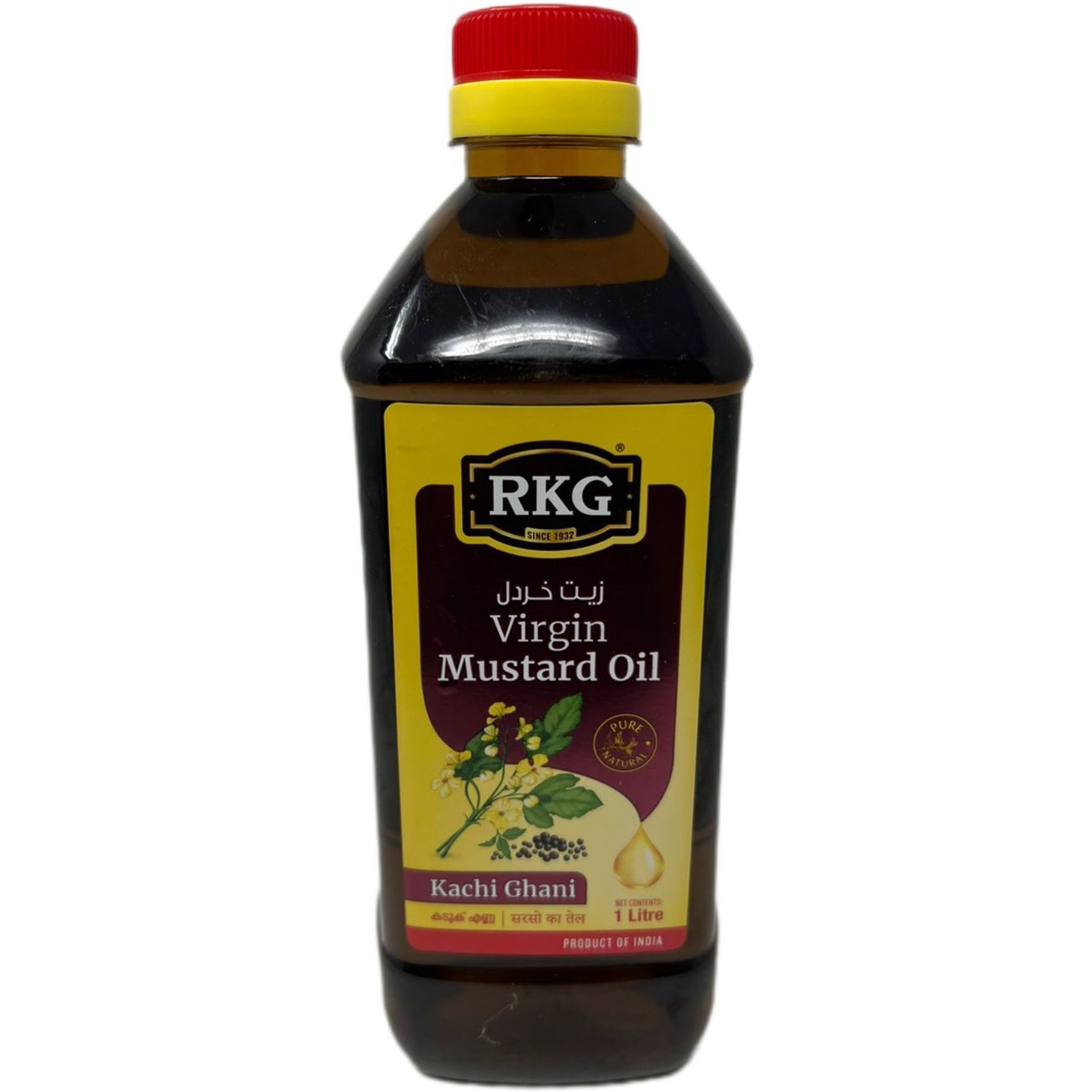 Case of 10 - Rkg Virgin Mustard Oil - 1 L (33.8 Fl Oz)