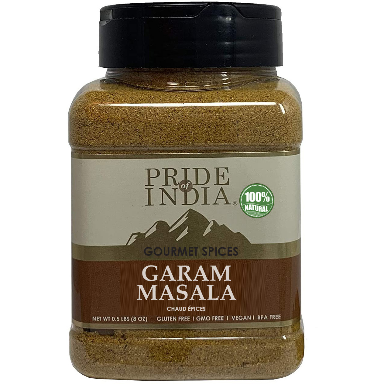 Pride of India - Garam Masala Ground ??? Warming Spice Blend for Variety of Dishes ??? Flavorful Mix for Curries and Pilafs ??? Easy to Use - 2.2 oz. Small Dual Sifter Bottle ??? Ideal for Non-Veg & Veg Dishe