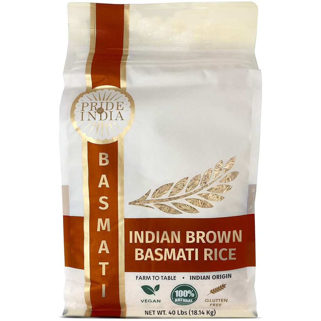 Extra Long Brown Basmati Rice 40 LBS