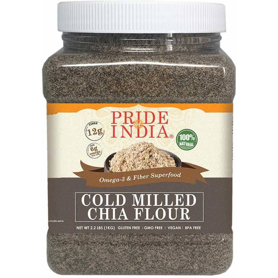 Raw Black Chia Seed Meal Flour - Cold Milled - Omega-3 & Fiber Superfood, 2 Pound (32oz) Jar