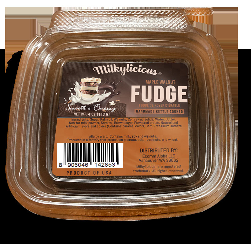 Old Fashioned Handmade Smooth Creamy Fudge - Maple Walnut (1/4 Pound)