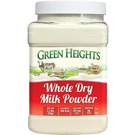 Whole Dry Milk Powder - 2.2 Pounds / 1 Kilo Jar (30+ Servings) - Proudly Made in America - Healthy Nourishing Essentials by Green Heights 35 oz