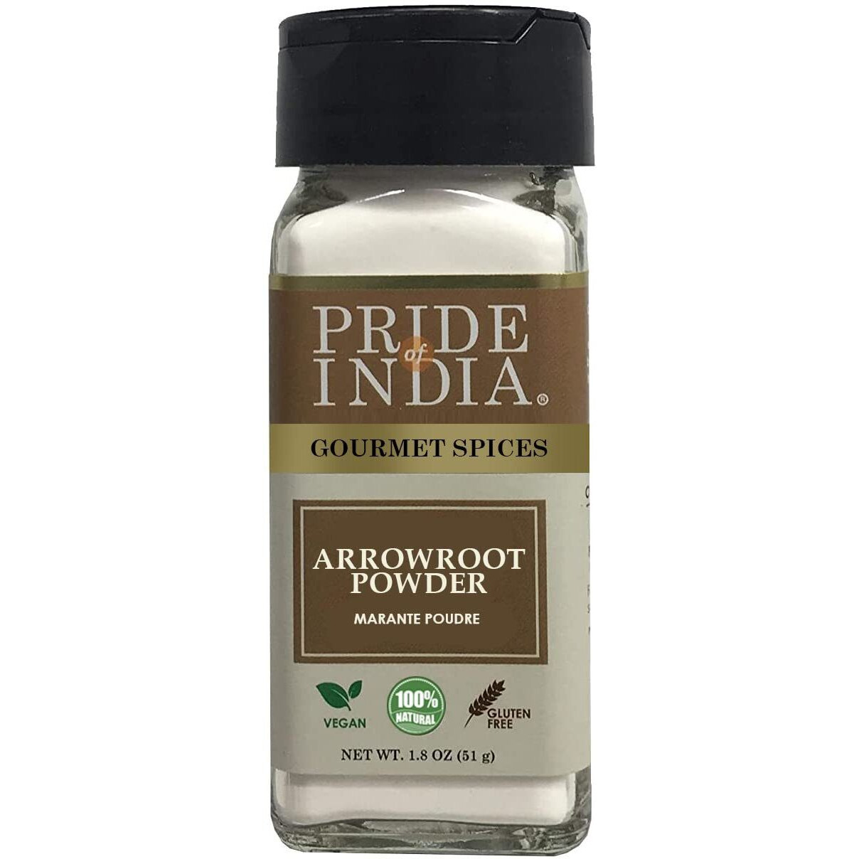 Pride of India ??? Natural Arrowroot Ground Powder ??? Gourmet Baking & Thickening Agent ??? Gluten & GMO Free ??? Good for Sauces, Fritters & Fries ??? Easy to Use