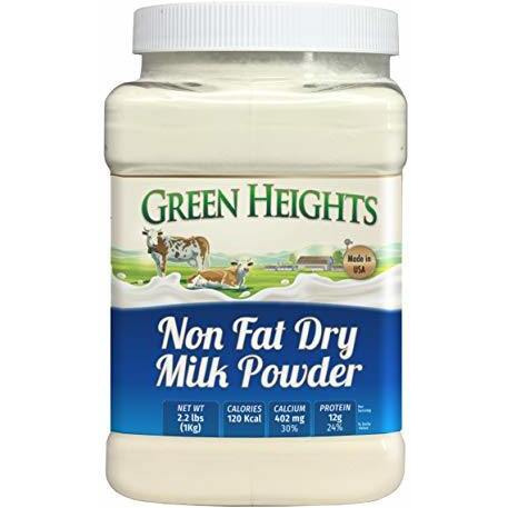 Non Fat Dry Milk Powder - 3 Pounds / 1.36 Kilo Jar (42+ Servings) - Proudly Made in America - Healthy Nourishing Essentials by Green Heights 48 oz