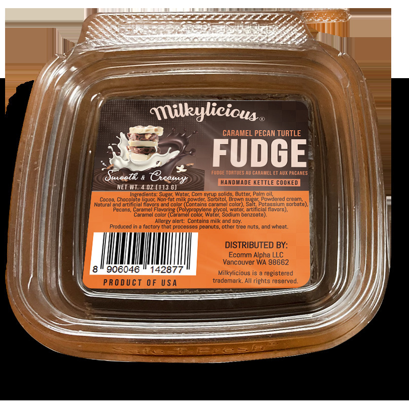 Old Fashioned Handmade Smooth Creamy Fudge - Caramel Pecan Turtle (1/4 Pound)