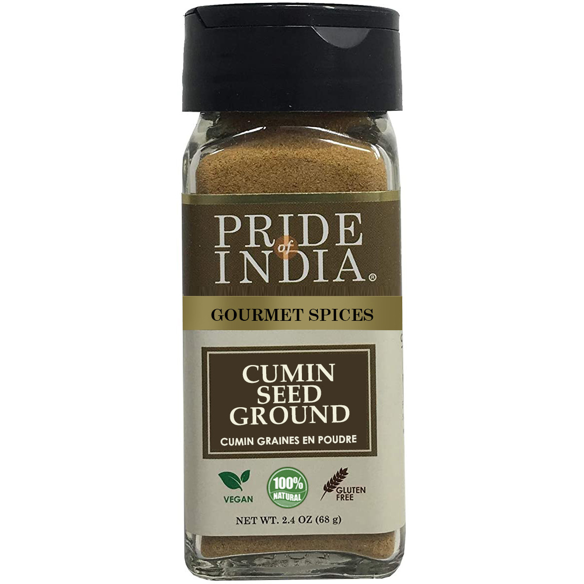 Pride of India ??? Cumin Seed Ground ??? Traditional Indian Spice ??? Seasoning spice for Curries/Lentils/Chicken/Meat ??? Easy to Use ??? 2.4 oz. Small Dual Sifter Bottle