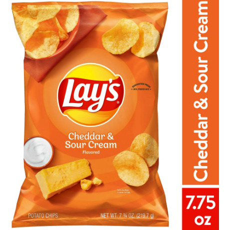 Lay's Potato Chips;  Cheddar & Sour Cream Flavor;  7.75 oz Bag