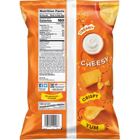 Lay's Potato Chips;  Cheddar & Sour Cream Flavor;  7.75 oz Bag