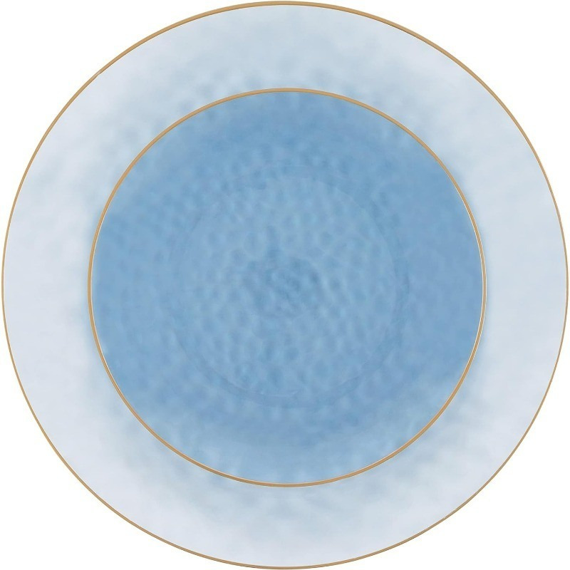 64 Piece Combo Plates Set includes 32 7'' inch Plates&32 10'' inch Plate White Plastic Floral Design Party Plates With Gold Rim