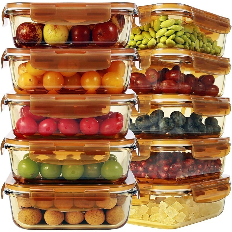 10 Pack Glass Meal Prep Containers Meal Prep Bowls Food Storage Containers Glass Food Prep Containers with Lids Lunch Container