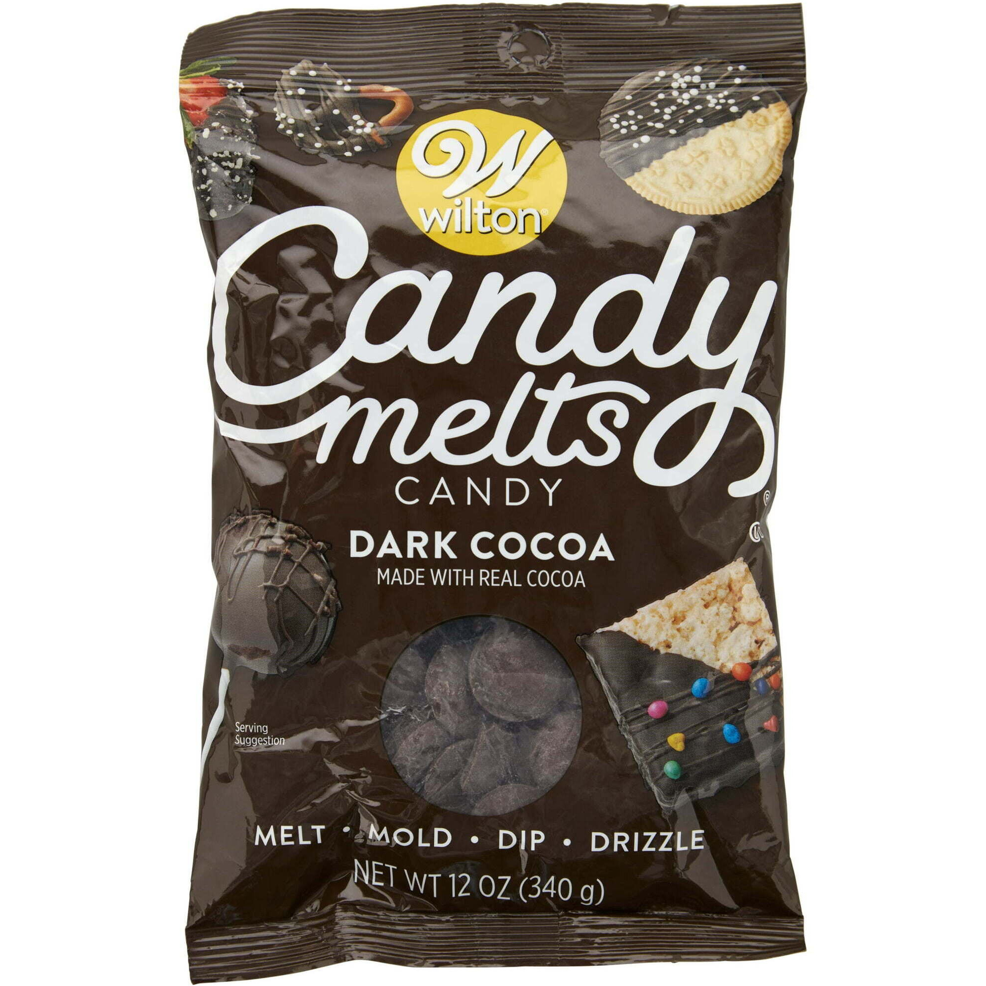 Wilton Dark Cocoa Candy Melts, Mini Dark Chocolate Chips for Cake Pops and Cookies, 12 oz.