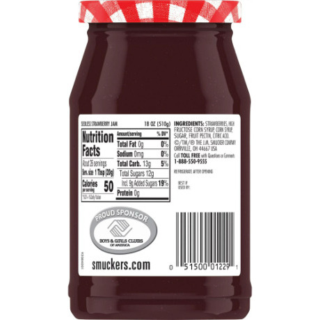 Smucker's Seedless Strawberry Jam;  18 Ounces