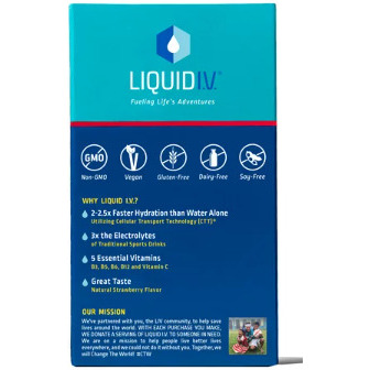 Liquid I.V. Hydration Multiplier Electrolyte Powder Packet Drink Mix;  Strawberry;  6 Ct