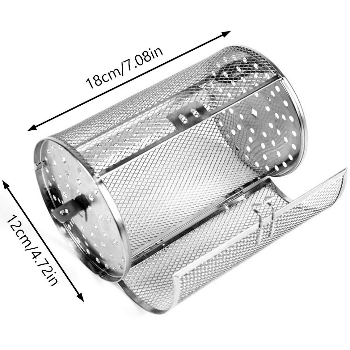 Stainless Steel Rotisserie Basket Chili Roaster Drum Oven Basket Rotisserie Grill Cage Baking Rotary Cage For Peanut Dried Nut