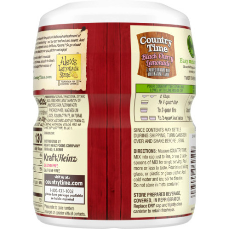 Country Time Black Cherry Lemonade Naturally Flavored Powdered Drink Mix;  18.3 oz Canister