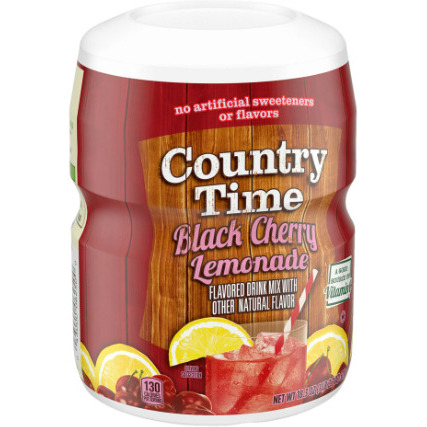 Country Time Black Cherry Lemonade Naturally Flavored Powdered Drink Mix;  18.3 oz Canister