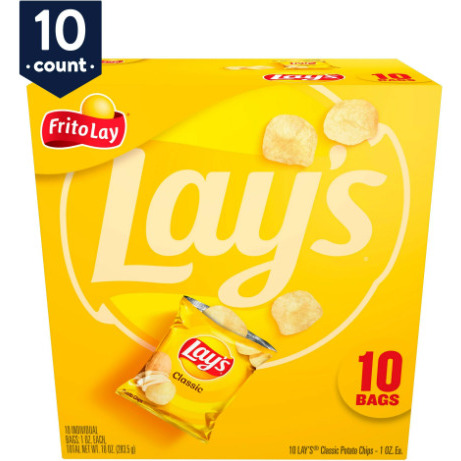 Lay's Potato Chips Classic 1 oz;  10 Count