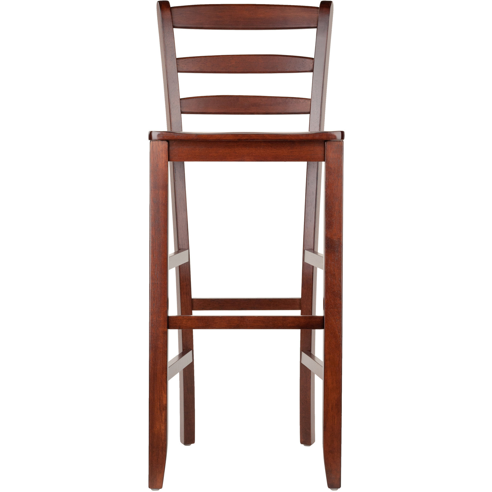 Benjamin 2-PC Ladder Back 30  Bar Stool Set Antique Walnut