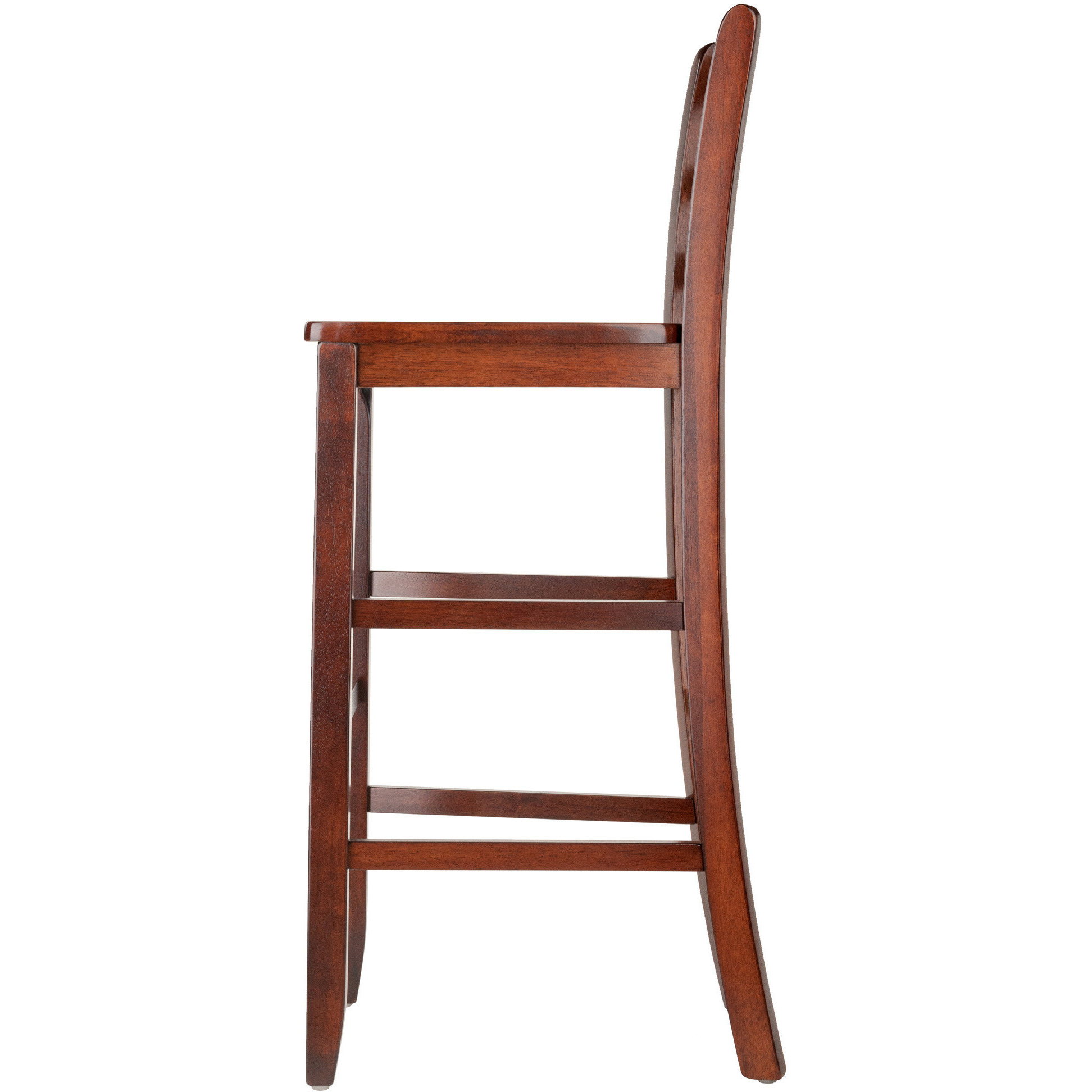 Benjamin 2-PC Ladder Back 30  Bar Stool Set Antique Walnut