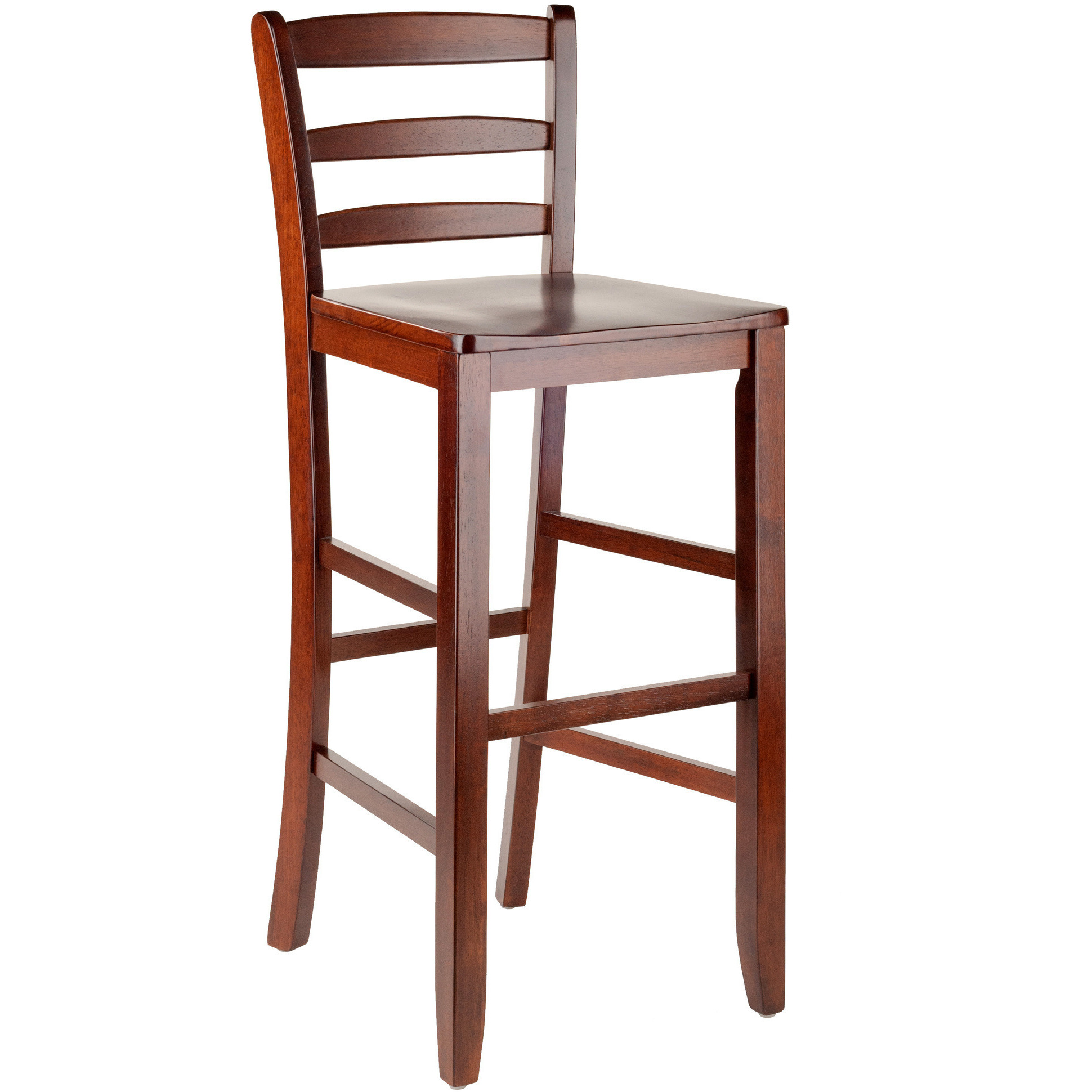 Benjamin 2-PC Ladder Back 30  Bar Stool Set Antique Walnut