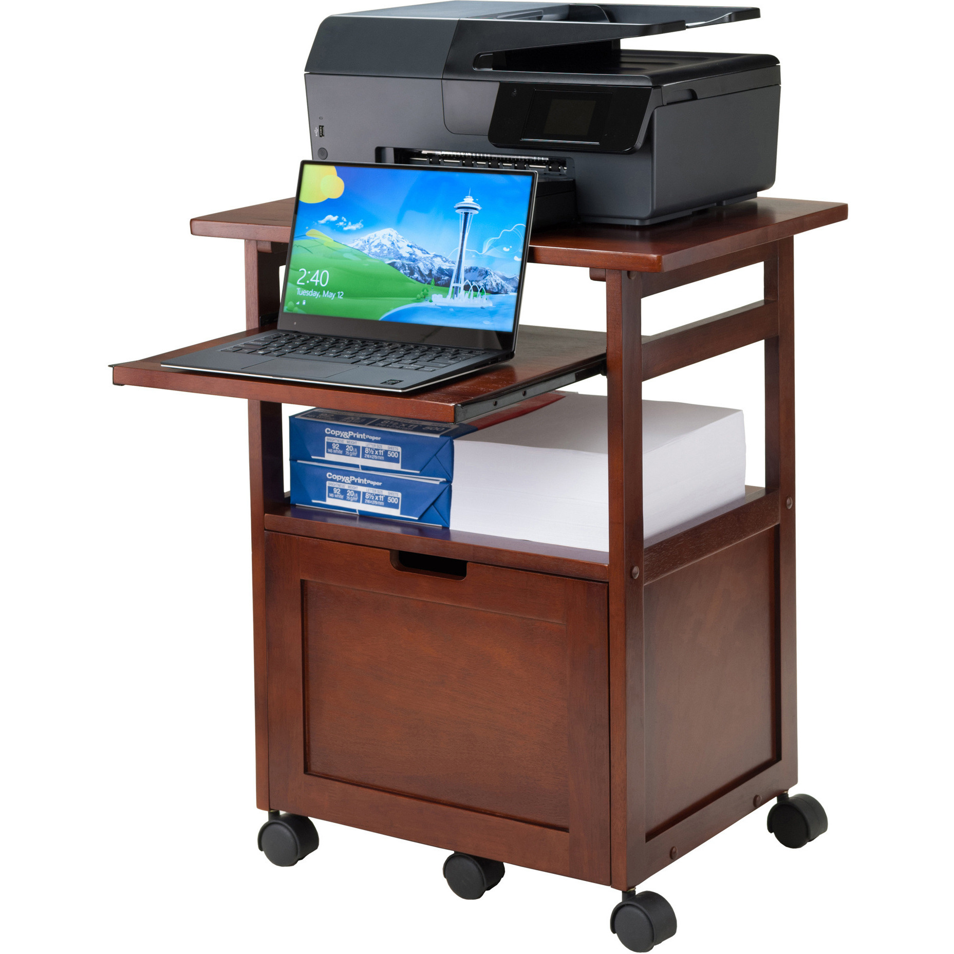 Piper Work Cart / Printer Stand with key board