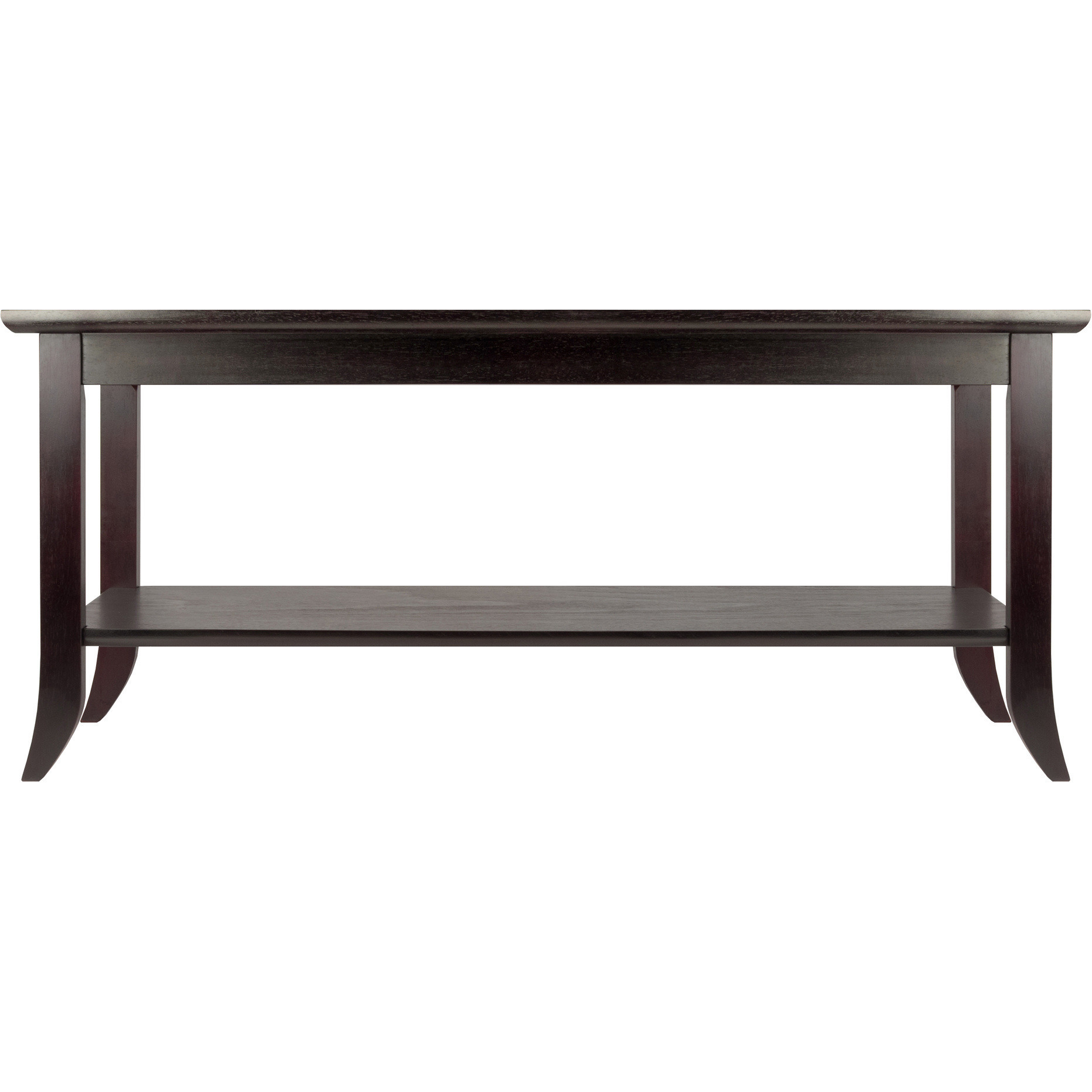 Genoa Rectangular Coffee Table with Glass top and Shelf