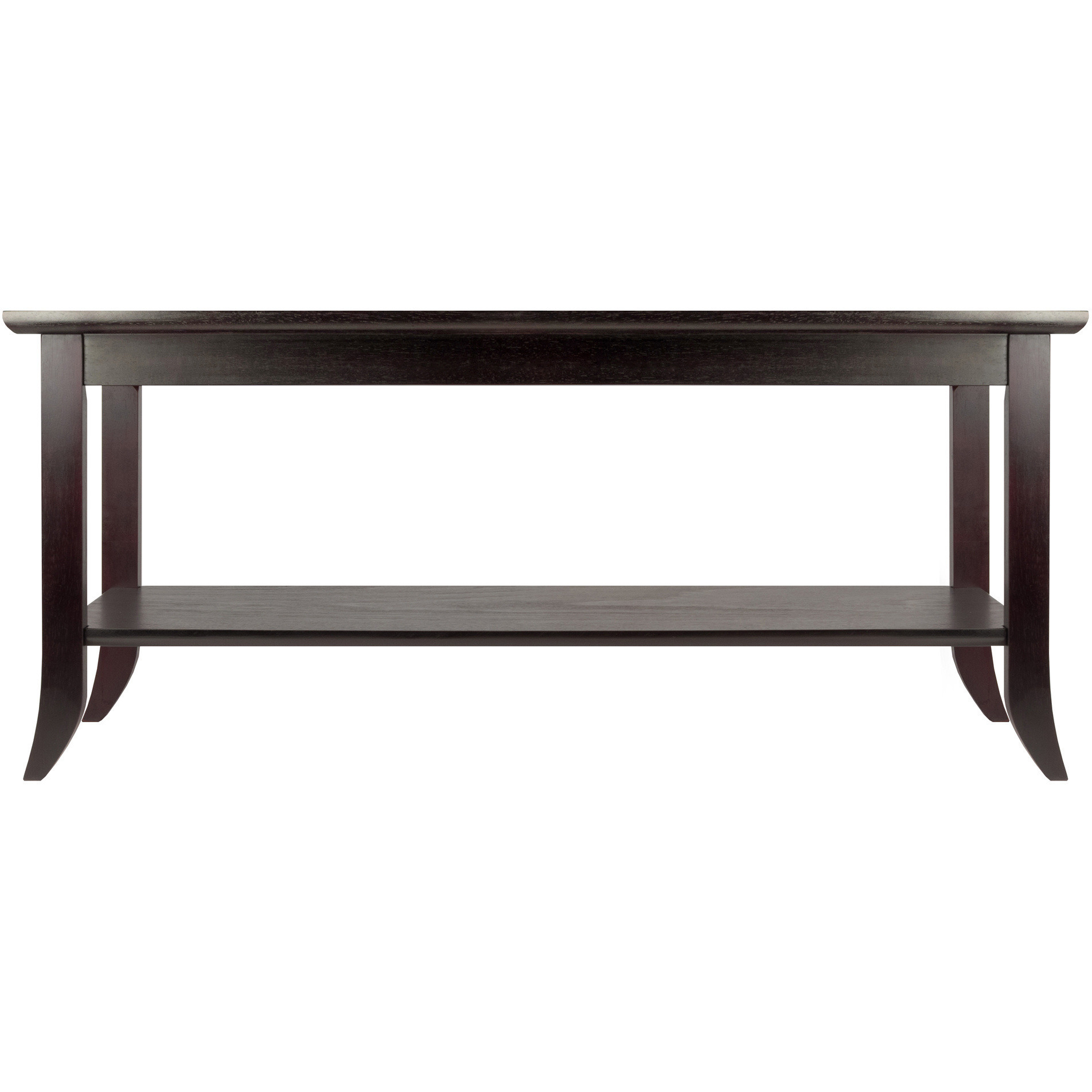 Genoa Rectangular Coffee Table with Glass top and Shelf