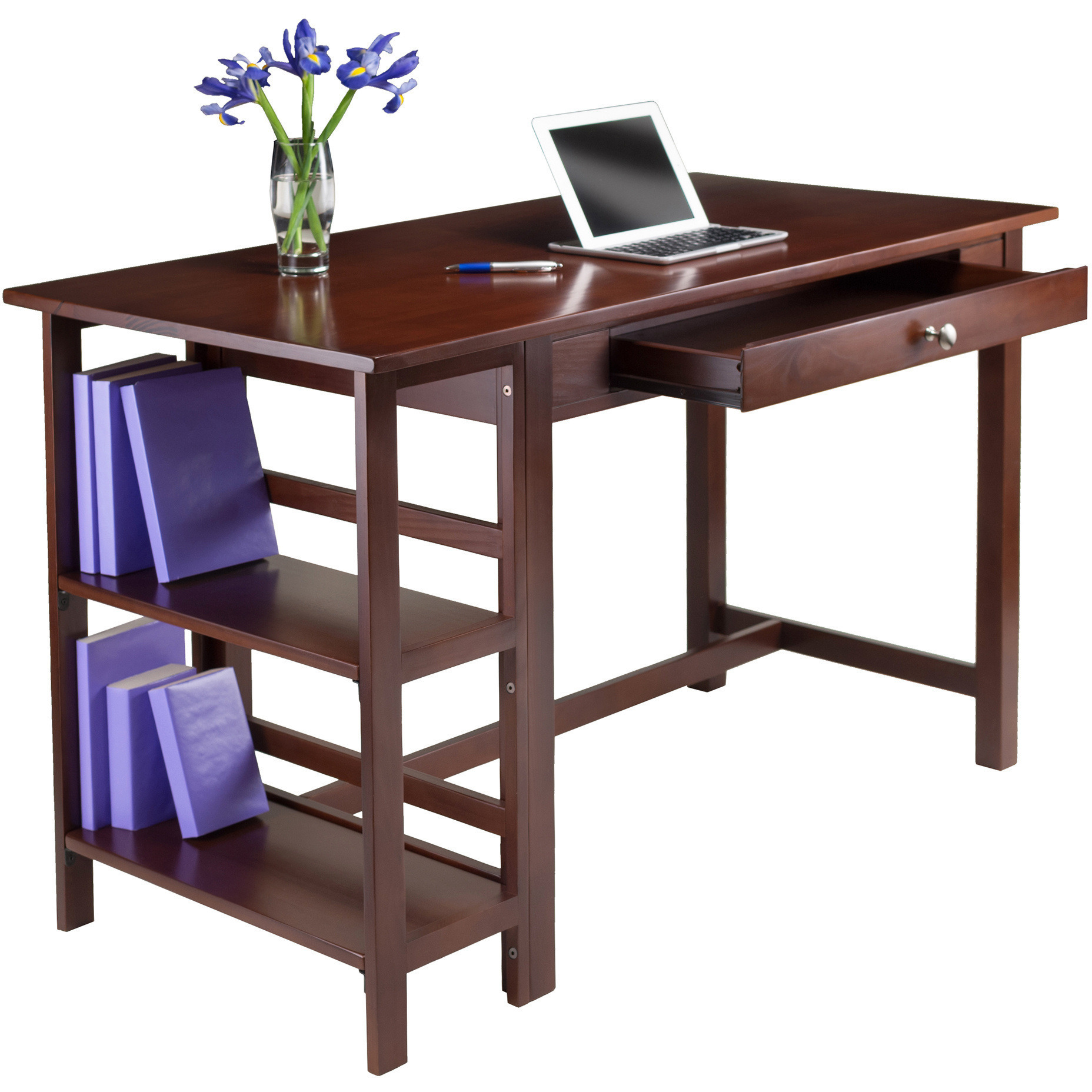 Velda Writing Desk with 2 Shelves