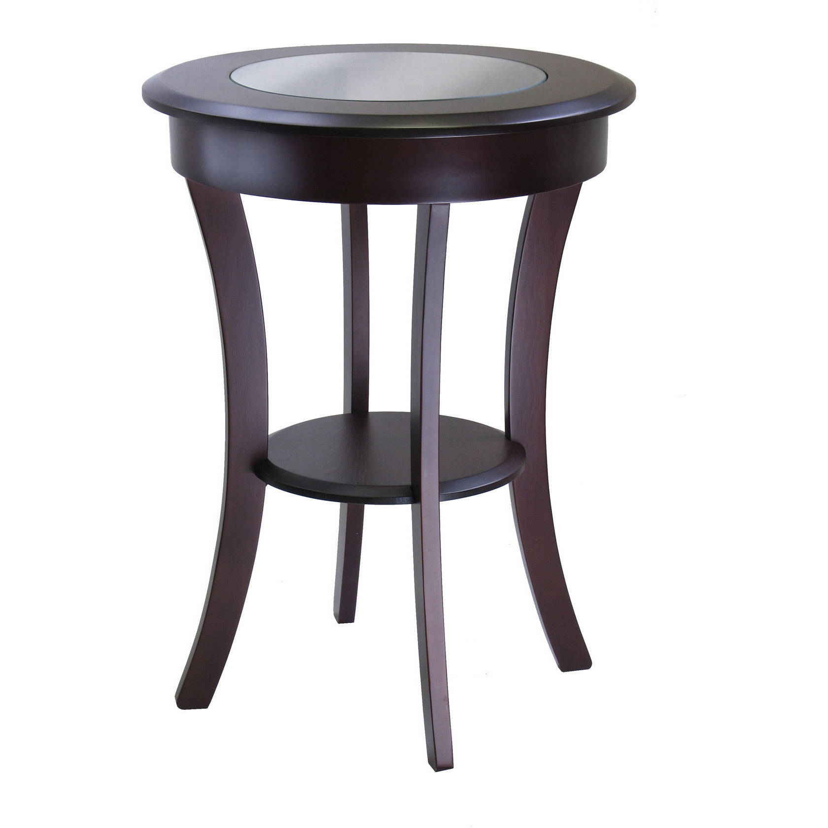 Cassie Round Accent Table with Glass