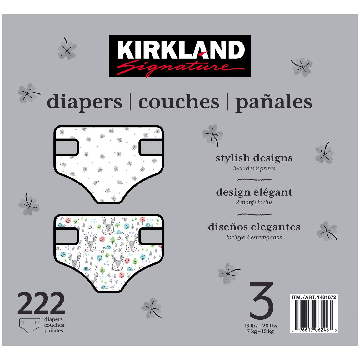 Kirkland Signature Diapers Sizes 3-6