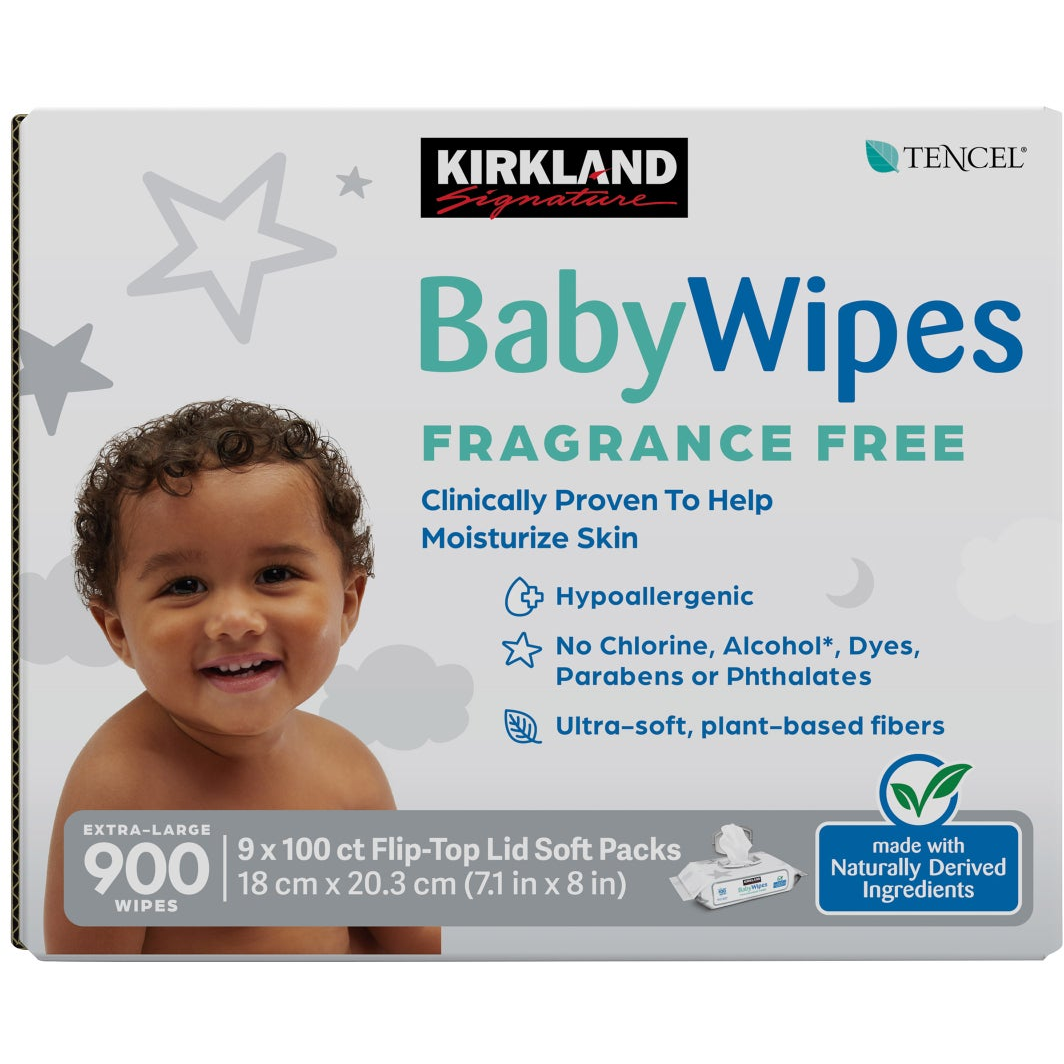 Kirkland Signature Baby Wipes Fragrance Free, 900-count