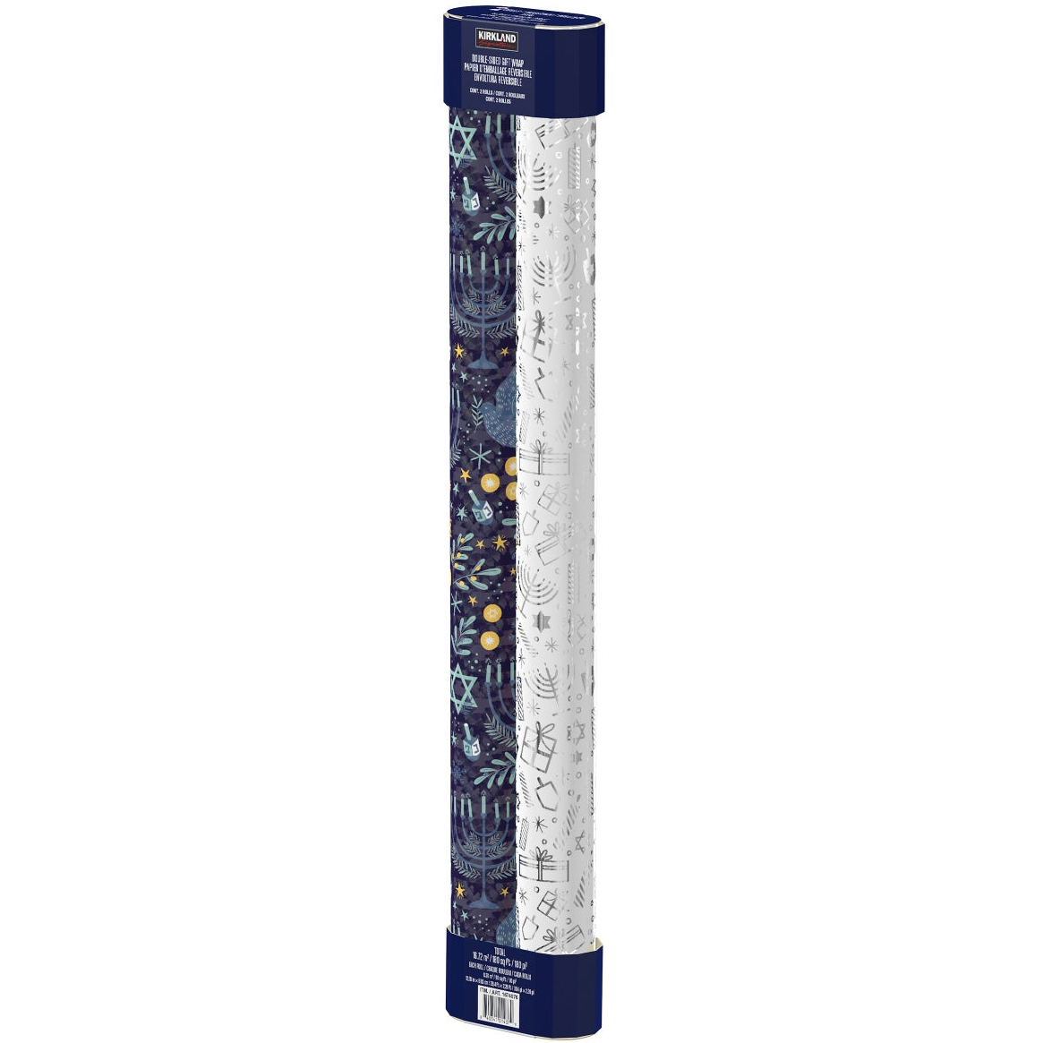 Kirkland Signature Hanukkah Double Sided Wrapping Paper, 2 Rolls, 180 Sq. Ft. Total