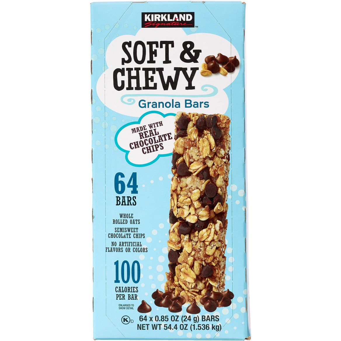 Kirkland Signature Soft & Chewy Granola Bars, 0.85 oz, 64-count