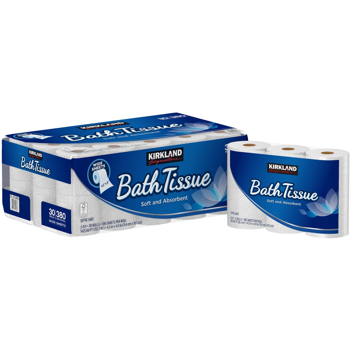 Kirkland Signature Bath Tissue, 2-Ply, 380 Sheets, 30 Rolls