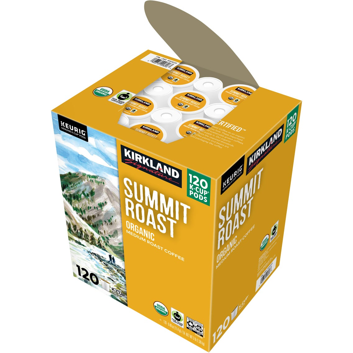 Kirkland Signature Coffee Organic Summit Roast K-Cup Pod, 120-count