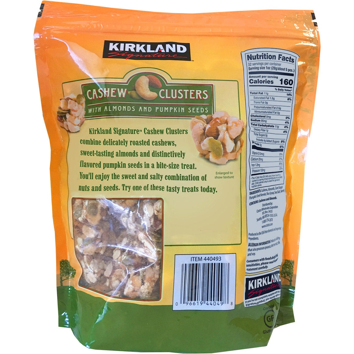 Kirkland Signature Cashew Clusters, 2 lbs