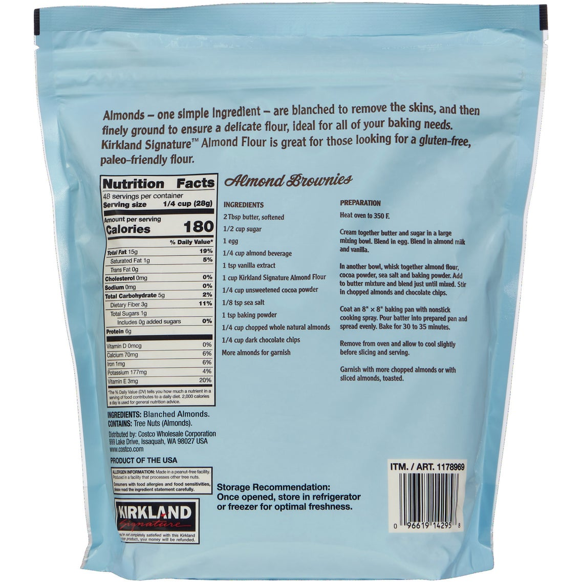 Kirkland Signature, Almond Flour, 3 lbs