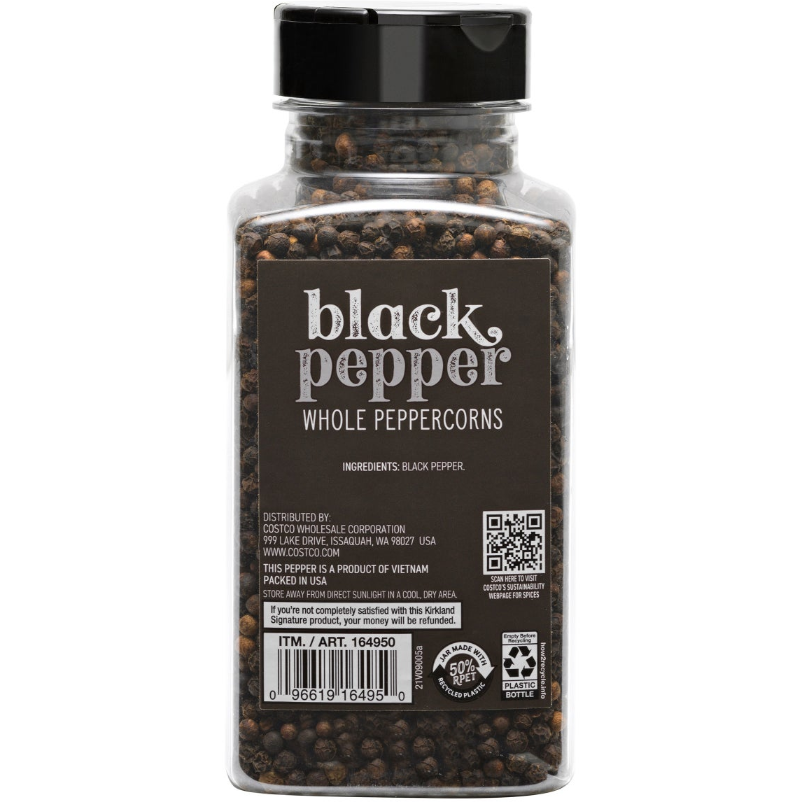 Kirkland Signature, Whole Black Peppercorn, 14.1 oz